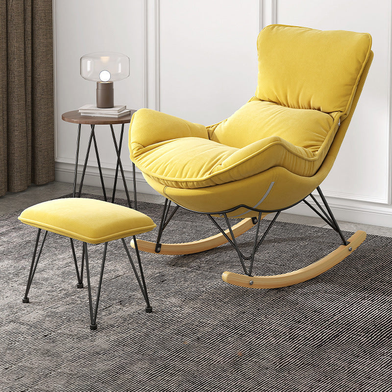 Solid Wood Rocking Chair Contemporary Rocker Chair with Padded Seat