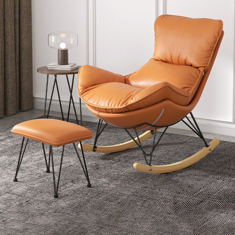 Solid Wood Rocking Chair Contemporary Rocker Chair with Padded Seat