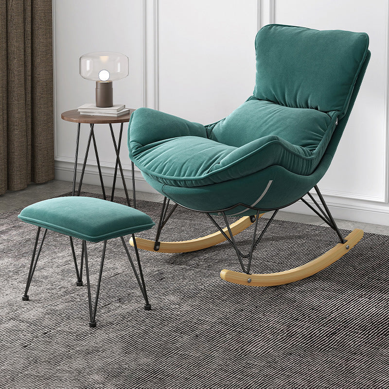 Solid Wood Rocking Chair Contemporary Rocker Chair with Padded Seat