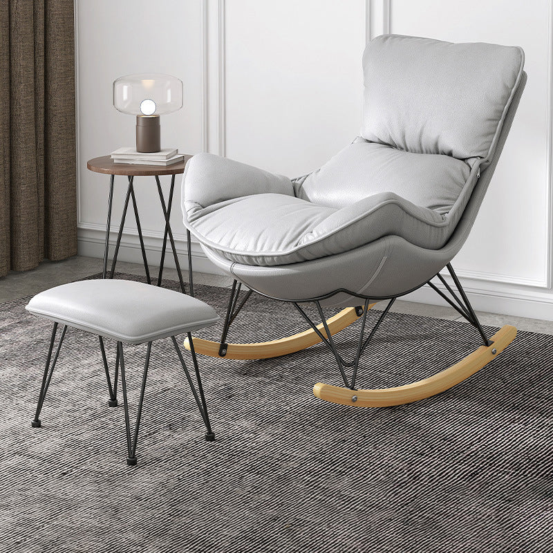 Solid Wood Rocking Chair Contemporary Rocker Chair with Padded Seat