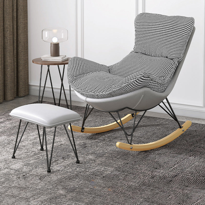 Solid Wood Rocking Chair Contemporary Rocker Chair with Padded Seat