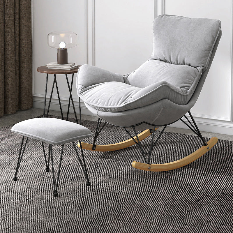 Solid Wood Rocking Chair Contemporary Rocker Chair with Padded Seat