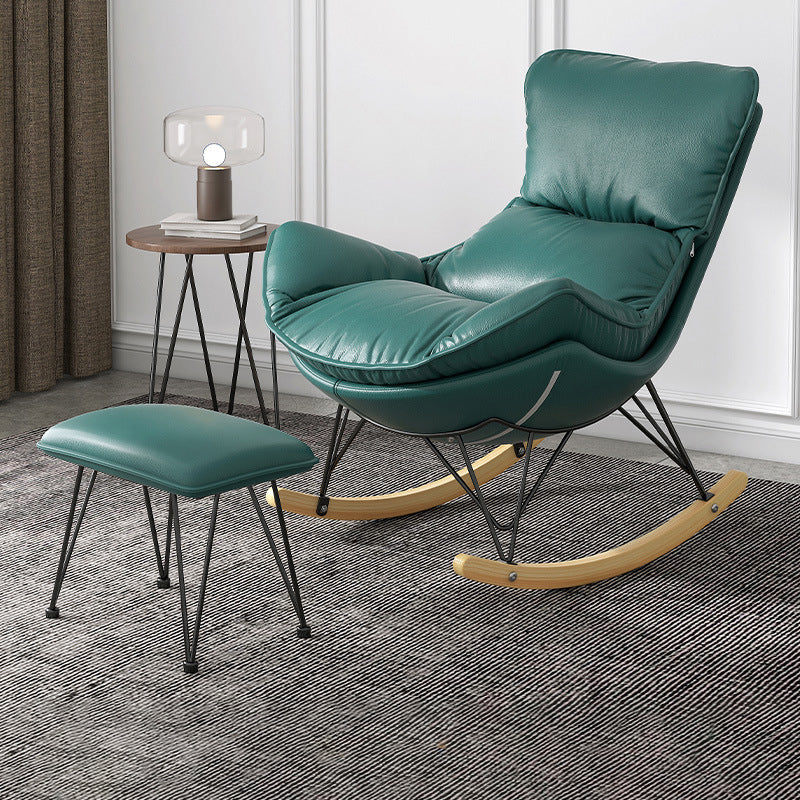 Solid Wood Rocking Chair Contemporary Rocker Chair with Padded Seat