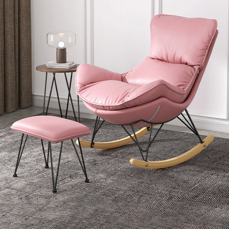 Solid Wood Rocking Chair Contemporary Rocker Chair with Padded Seat