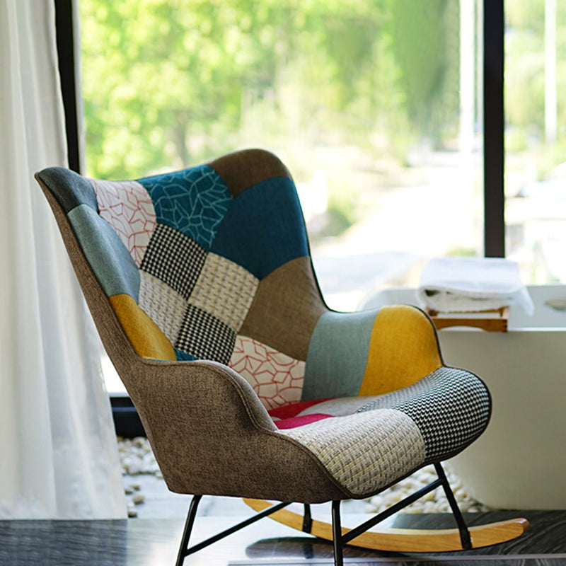 Ergonomic Contemporary Rocking Accent Chair with Seat Cushion Rocker Chair Wingback