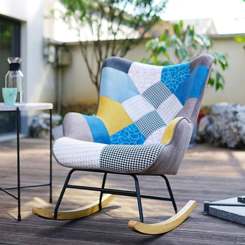 Ergonomic Contemporary Rocking Accent Chair with Seat Cushion Rocker Chair Wingback