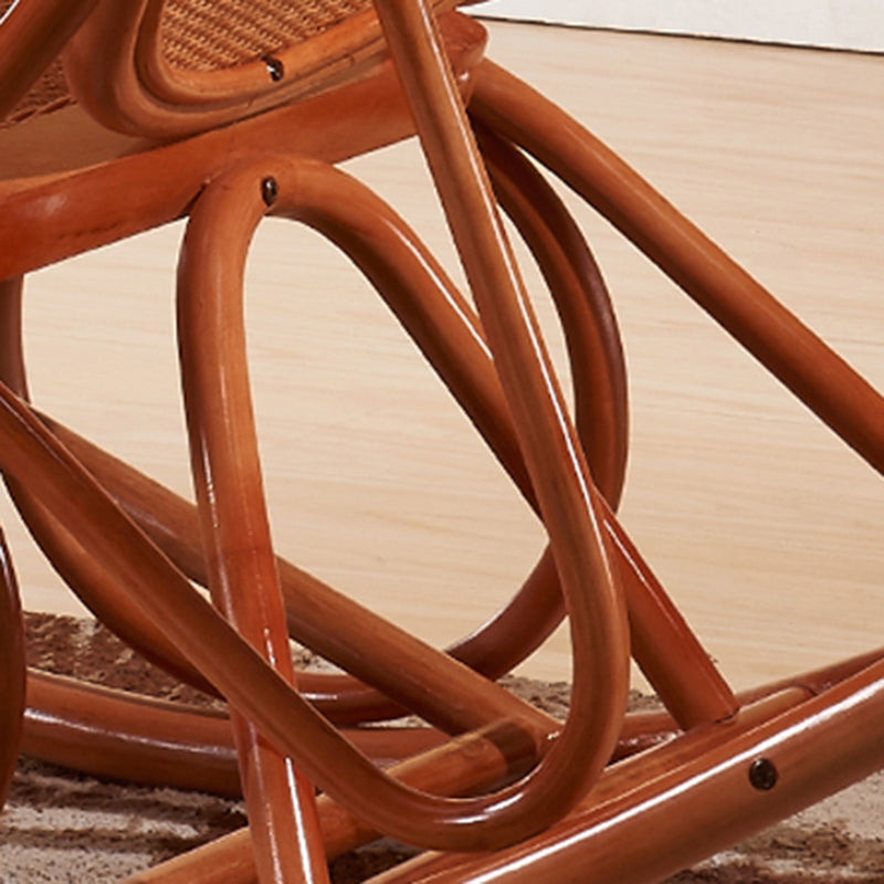 Spindle Antique Rocking Chair Wicker Rocker Chair 24" x 44.5" x  37.8" for Living Room