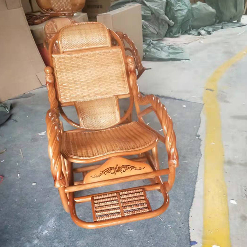 Spindle Antique Rocking Chair Wicker Rocker Chair 24" x 44.5" x  37.8" for Living Room