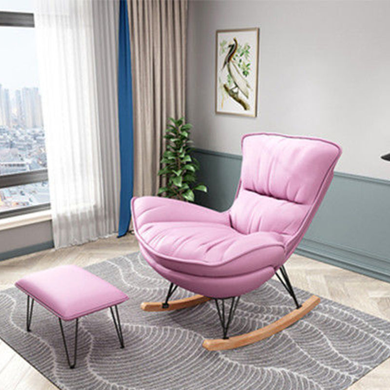 Modern Style Rocking Chair Upholstered Faux Leather Rocking Accent Chair Chair