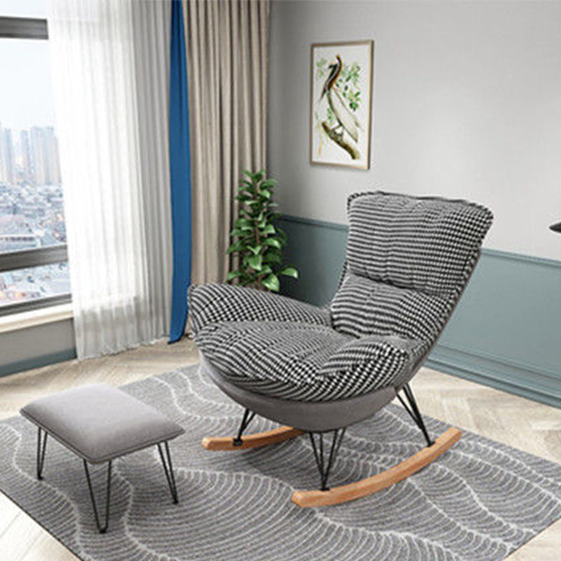 Modern Style Rocking Chair Upholstered Faux Leather Rocking Accent Chair Chair