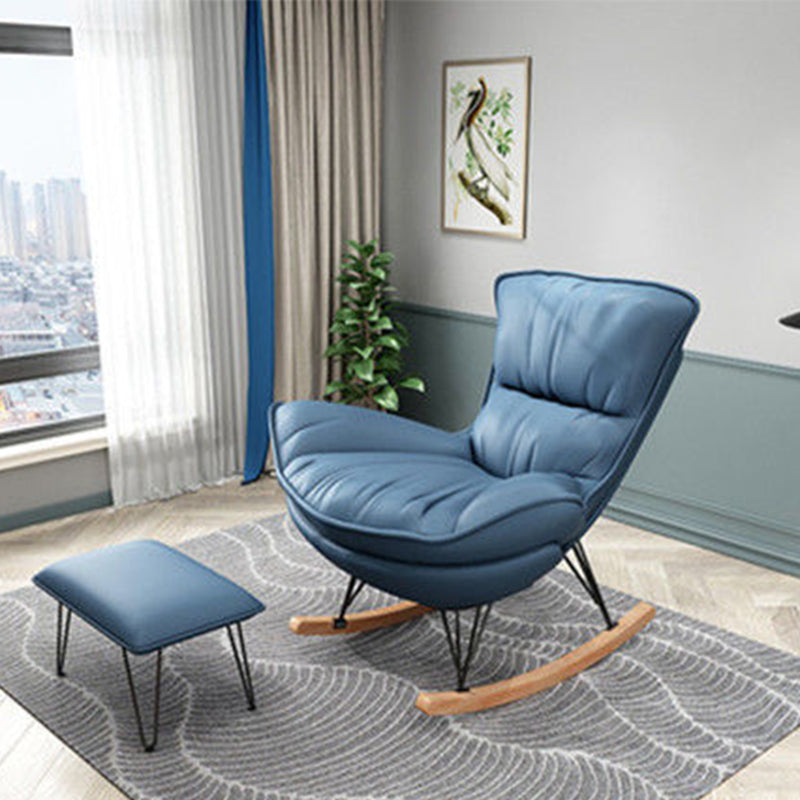 Modern Style Rocking Chair Upholstered Faux Leather Rocking Accent Chair Chair