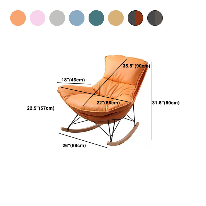 Modern Style Rocking Chair Upholstered Faux Leather Rocking Accent Chair Chair