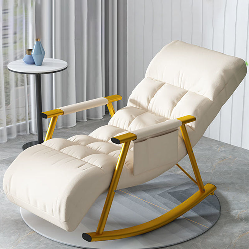 Modern Style Rocking Chair Faux Leather Upholstered Chair with Storage
