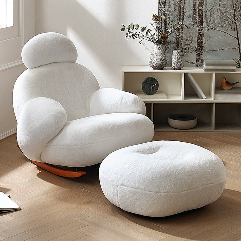 Velvet Upholstered Rocking Chair Modern Style Rocking Accent Chair