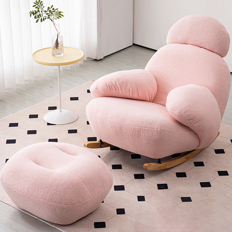 Velvet Upholstered Rocking Chair Modern Style Rocking Accent Chair