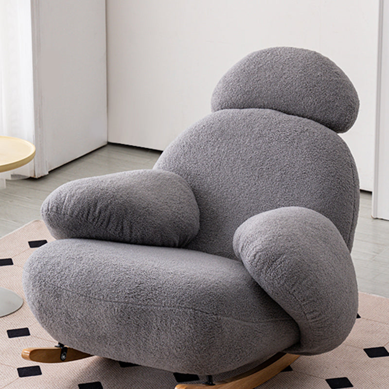 Velvet Upholstered Rocking Chair Modern Style Rocking Accent Chair