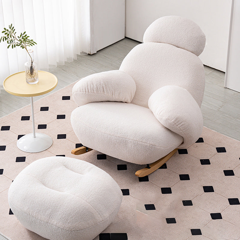 Velvet Upholstered Rocking Chair Modern Style Rocking Accent Chair