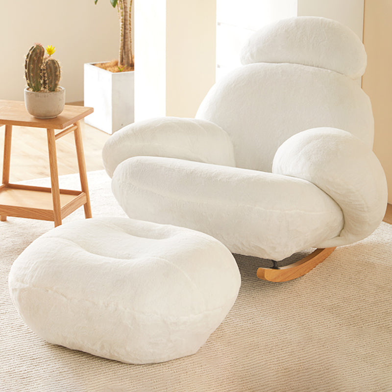 Velvet Upholstered Rocking Chair Modern Style Rocking Accent Chair