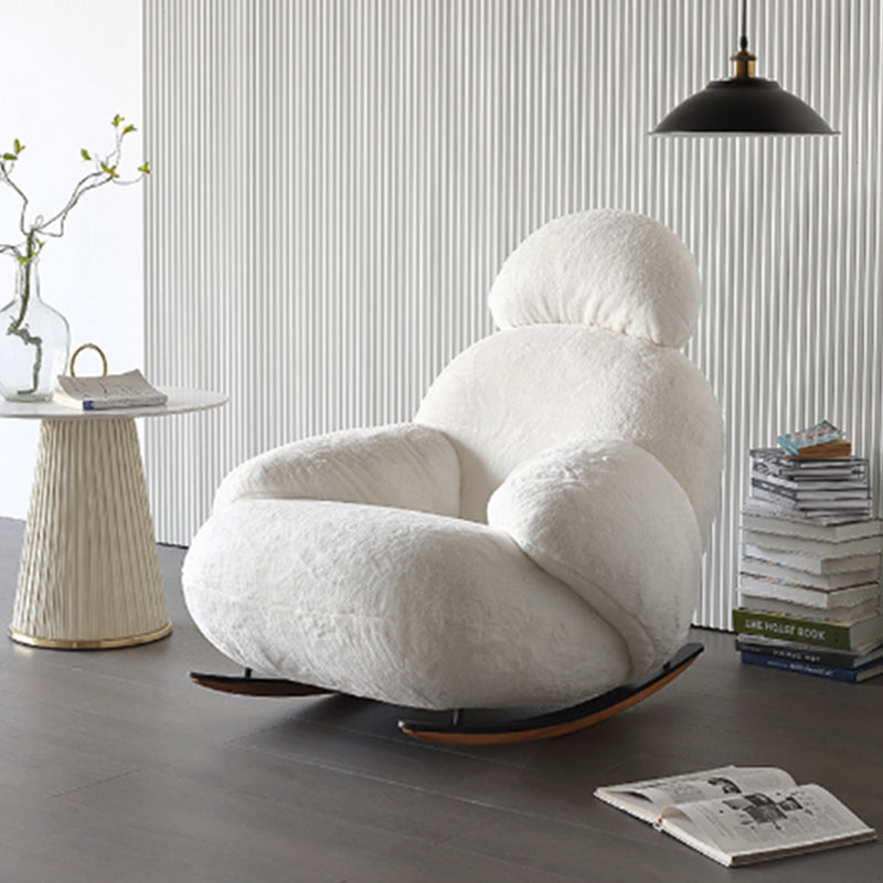 Velvet Upholstered Rocking Chair Modern Style Rocking Accent Chair