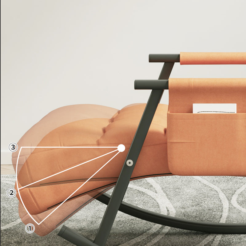 Faux Leather Upholstered Rocking Chair with Storage Rocker in Living Room