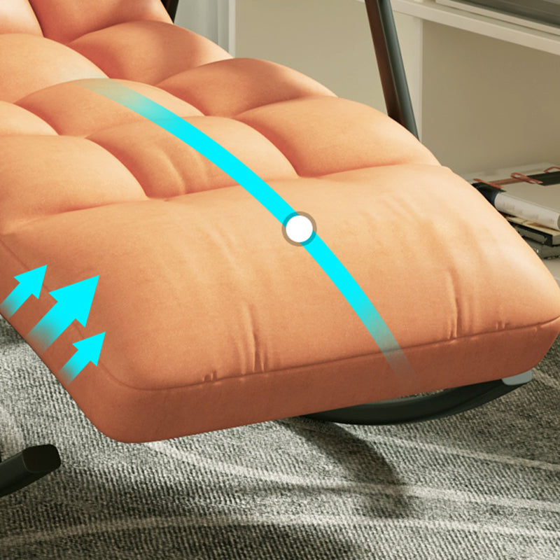 Faux Leather Upholstered Rocking Chair with Storage Rocker in Living Room