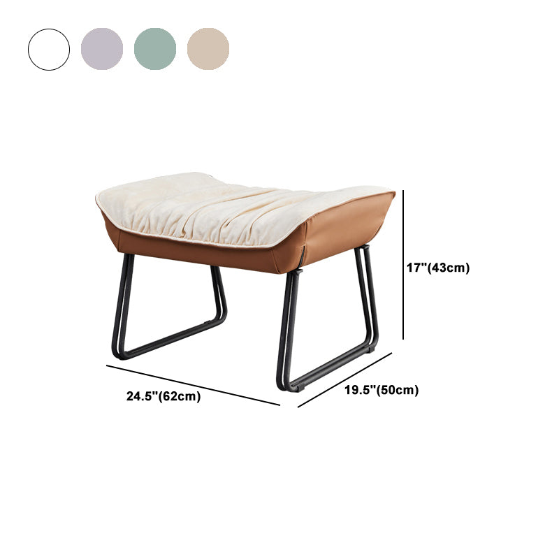 Modern Style Rocking Chair Faux Leather Upholstered Chair with Button-Tufted