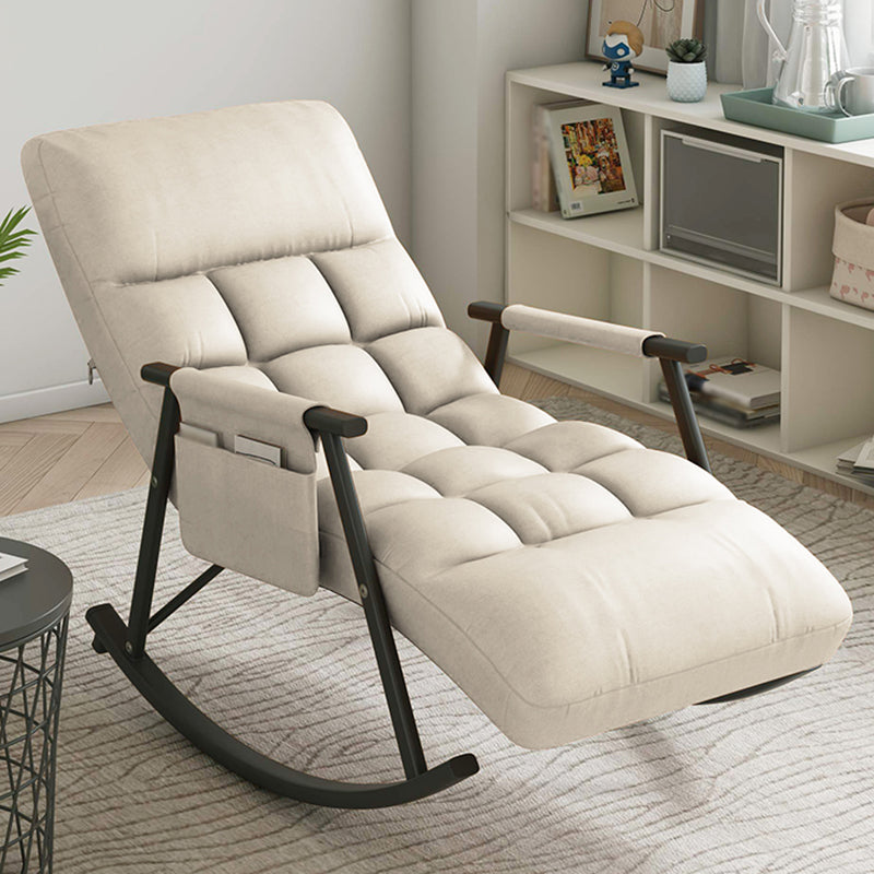 Faux Leather Rocking Chair Modern Style Rocker Chair with Storage