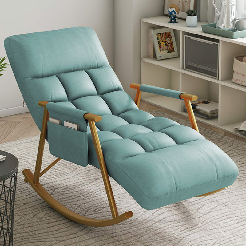 Faux Leather Rocking Chair Modern Style Rocker Chair with Storage