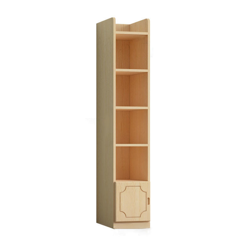 Contemporary Wooden Vertical Book Shelf Closed Back Brown Shelf Bookcase for Study Room