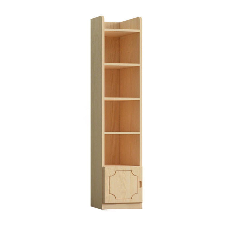 Contemporary Wooden Vertical Book Shelf Closed Back Brown Shelf Bookcase for Study Room