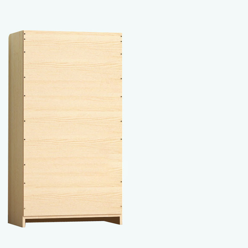 Contemporary Wooden Vertical Book Shelf Closed Back Brown Shelf Bookcase for Study Room