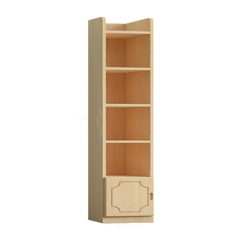 Contemporary Wooden Vertical Book Shelf Closed Back Brown Shelf Bookcase for Study Room