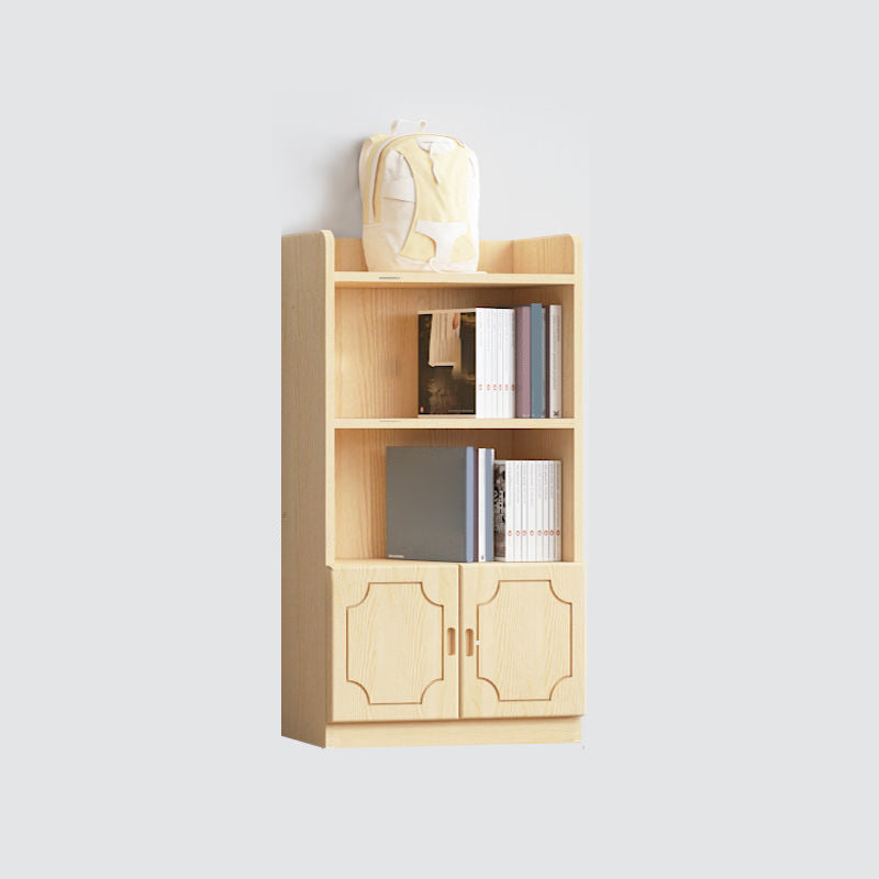 Contemporary Wooden Vertical Book Shelf Closed Back Brown Shelf Bookcase for Study Room