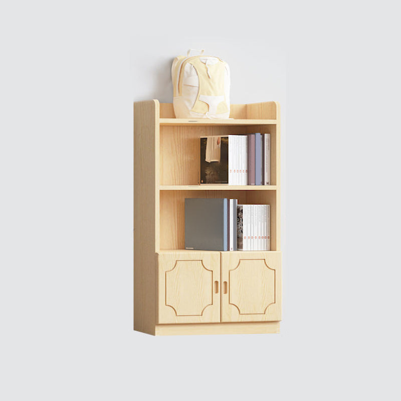 Contemporary Wooden Vertical Book Shelf Closed Back Brown Shelf Bookcase for Study Room