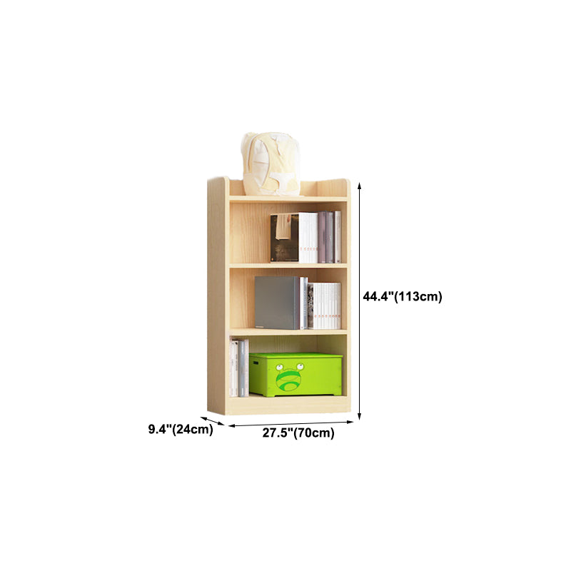 Contemporary Wooden Vertical Book Shelf Closed Back Brown Shelf Bookcase for Study Room