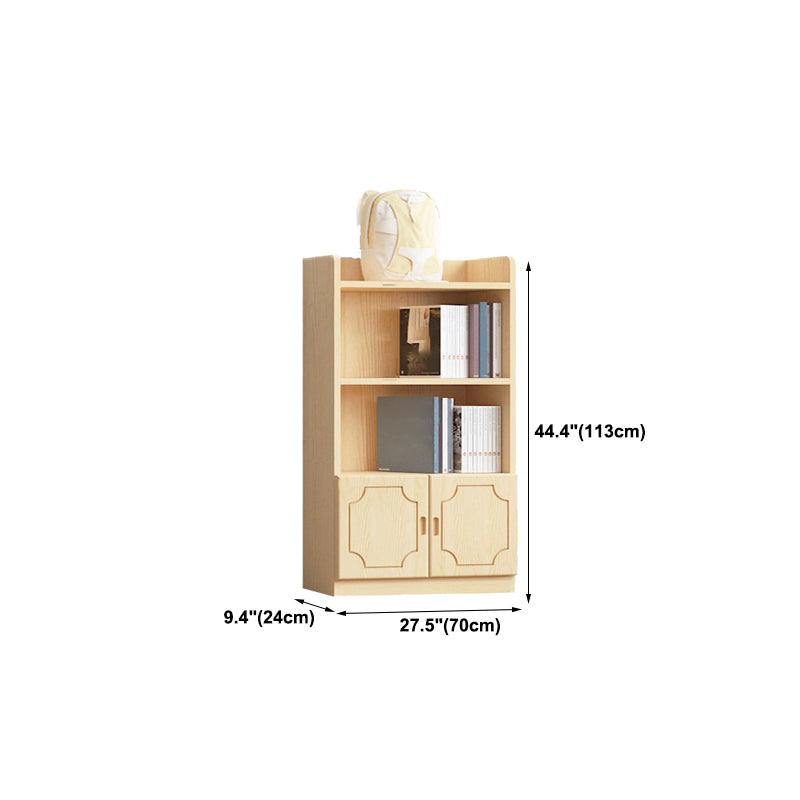 Contemporary Wooden Vertical Book Shelf Closed Back Brown Shelf Bookcase for Study Room