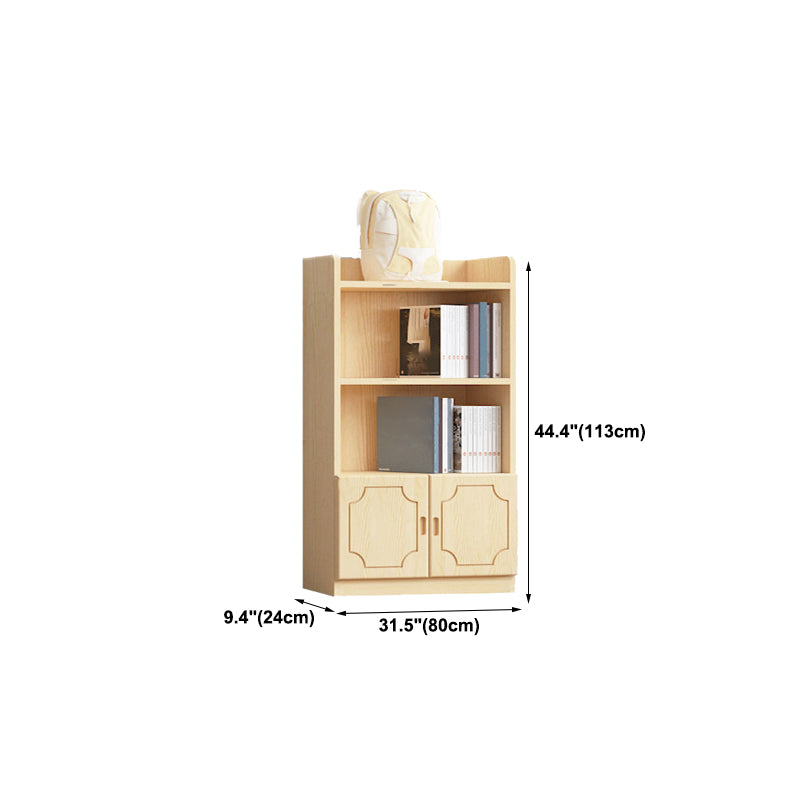 Contemporary Wooden Vertical Book Shelf Closed Back Brown Shelf Bookcase for Study Room
