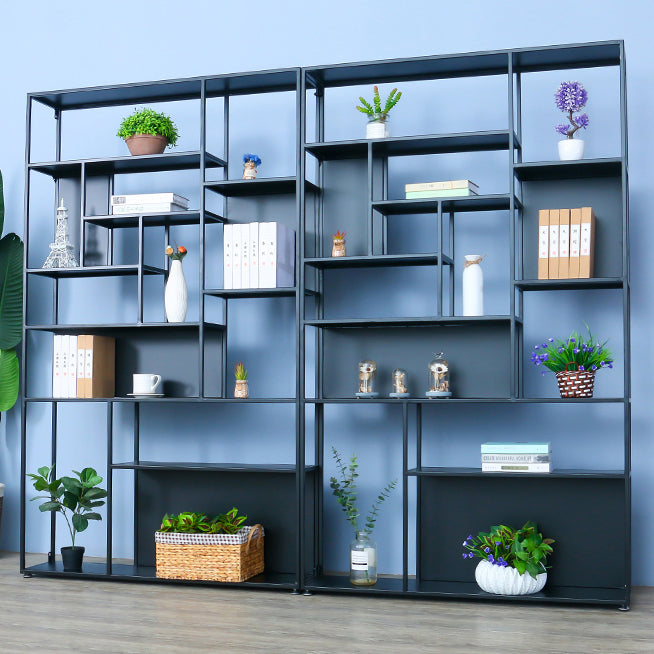 Gold and Black Floor Book Shelf Open Shelf Bookcase with Shelves