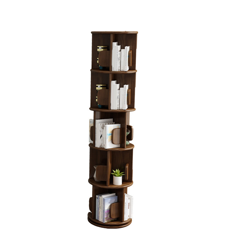 Corner Wood Bookshelf Modern Vertical Bookcase for Living Room