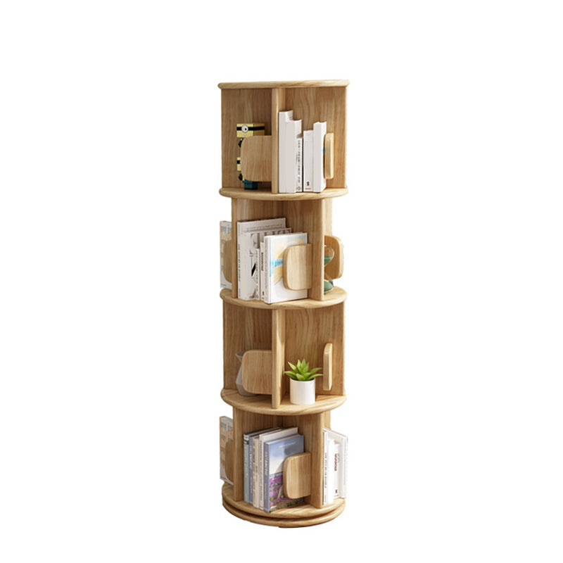Corner Wood Bookshelf Modern Vertical Bookcase for Living Room