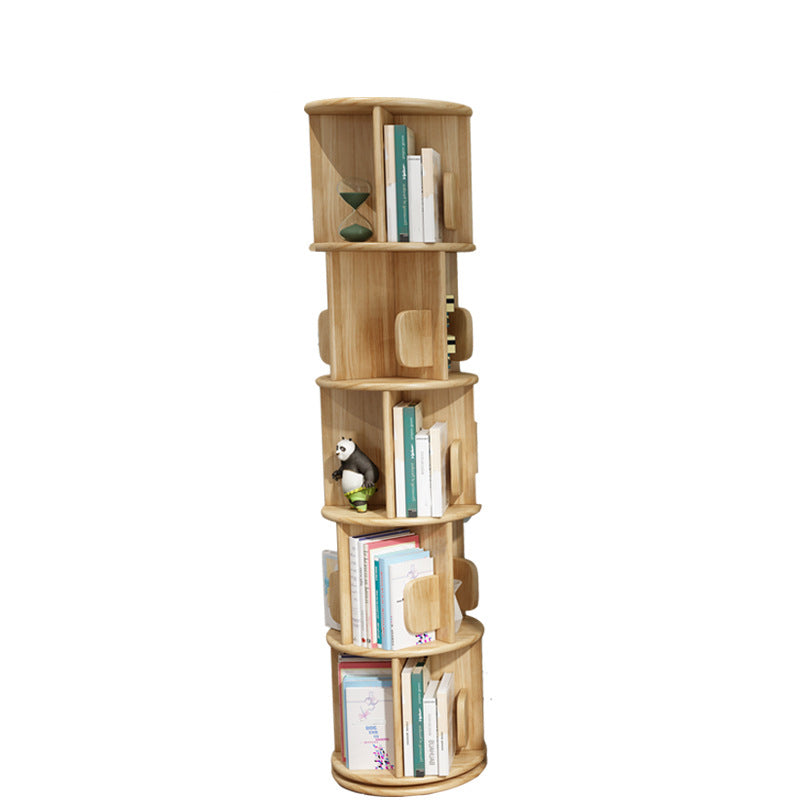 Corner Wood Bookshelf Modern Vertical Bookcase for Living Room