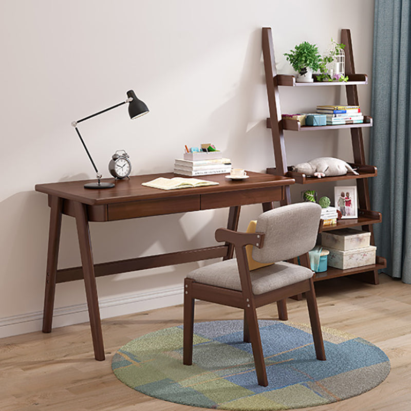 Ladder Modern Bookcase Wood Vertical Bookshelf for Living Room