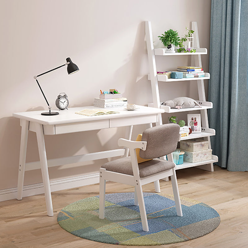 Ladder Modern Bookcase Wood Vertical Bookshelf for Living Room