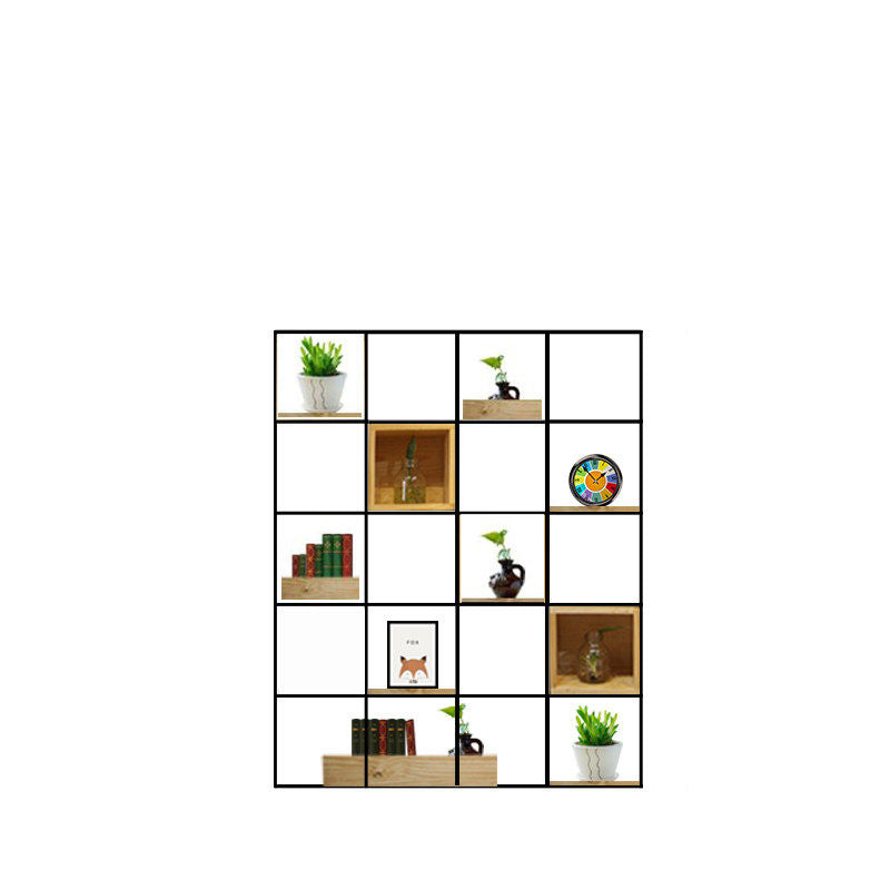 Modern Solid Wood Bookshelf Metal Etagere Bookshelf Open Back 9.8" W