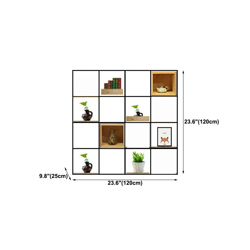 Modern Solid Wood Bookshelf Metal Etagere Bookshelf Open Back 9.8" W