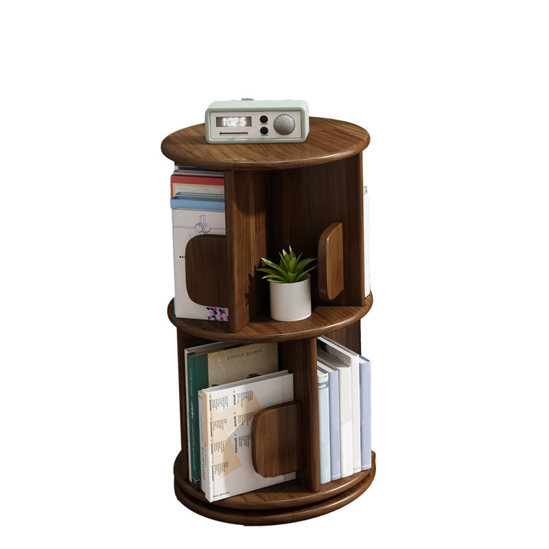 Modern Corner Wood Bookshelf Vertical Bookcase for Living Room and Study Room