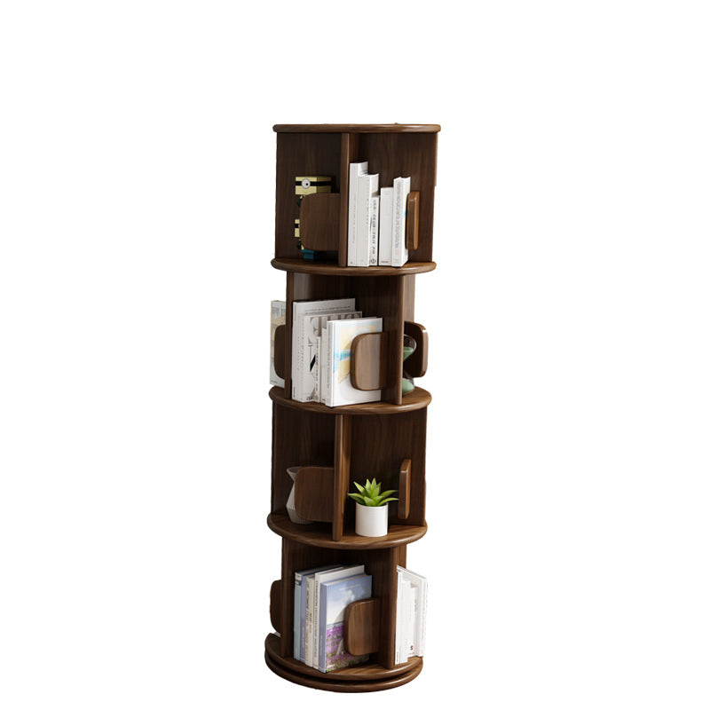 Modern Corner Wood Bookshelf Vertical Bookcase for Living Room and Study Room