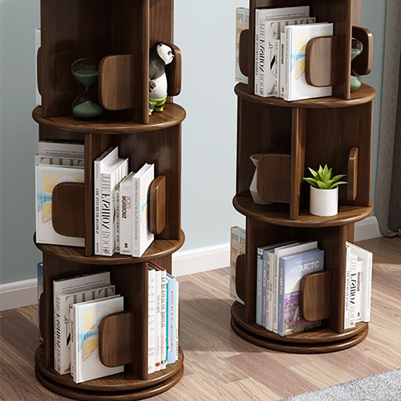 Modern Corner Wood Bookshelf Vertical Bookcase for Living Room and Study Room