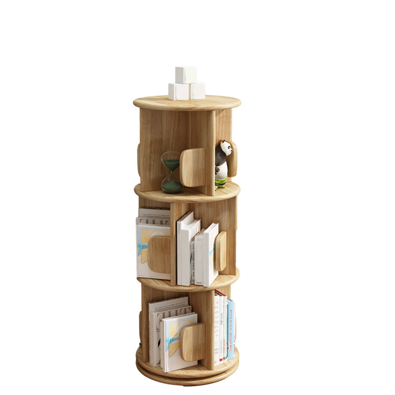 Modern Corner Wood Bookshelf Vertical Bookcase for Living Room and Study Room