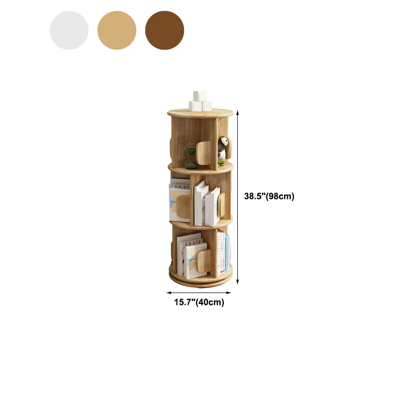 Modern Corner Wood Bookshelf Vertical Bookcase for Living Room and Study Room
